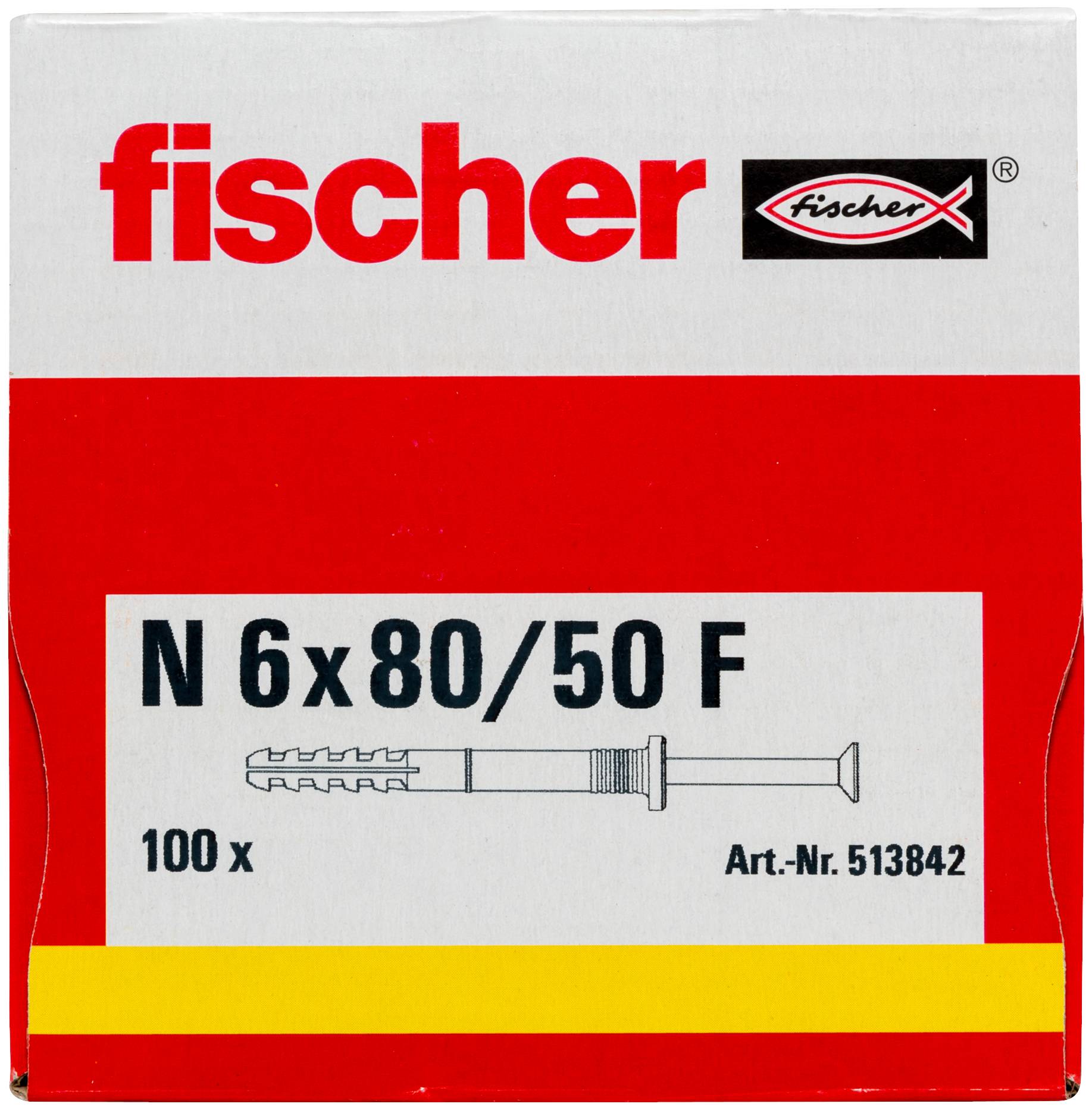 Fischer 513842 Nageldübel 80mm 6mm 100St.