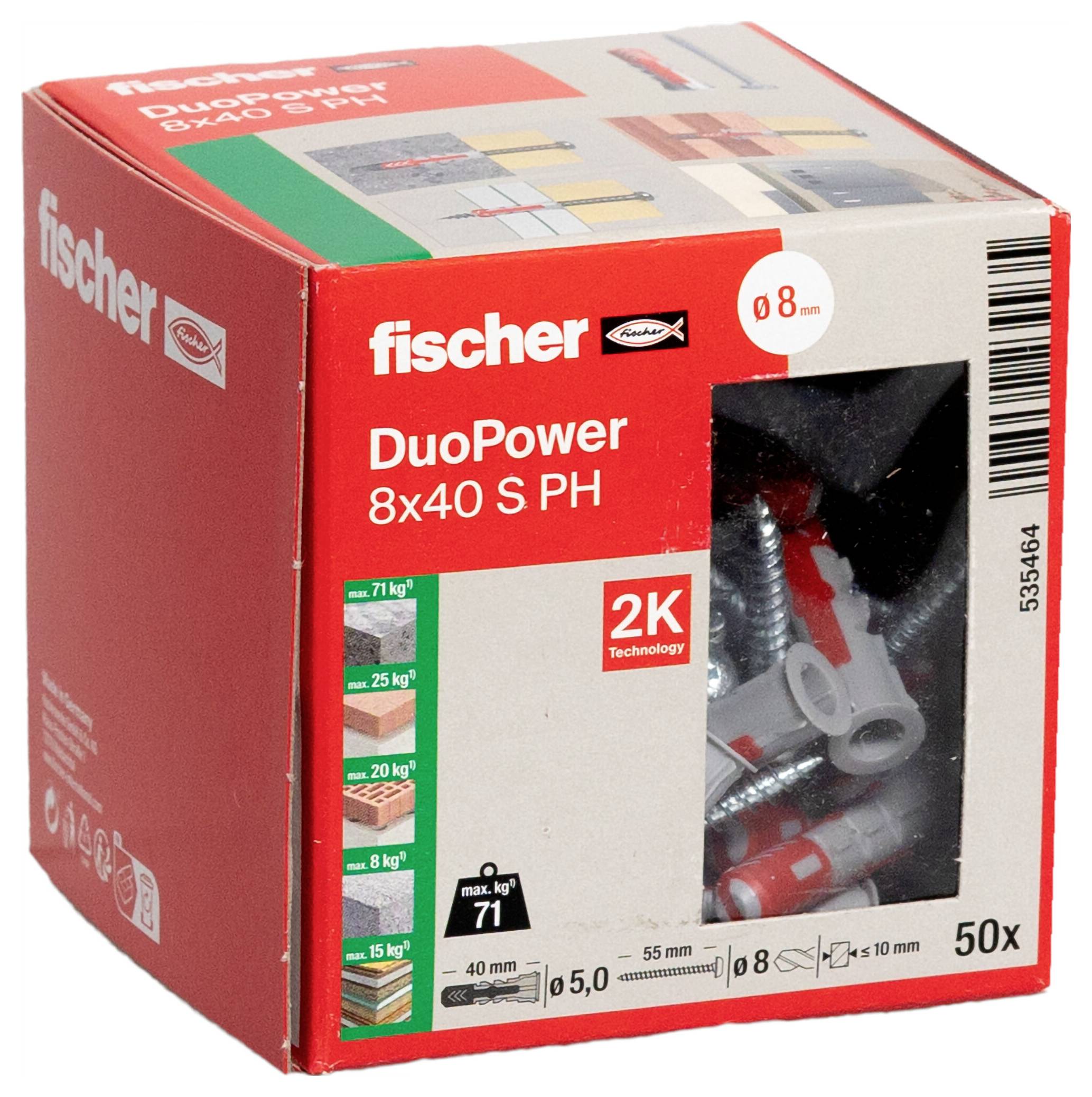 Fischer 535464 DUOPOWER 8x40 S PH LD 2-Komponenten-Dübel 40mm 8mm 50St.