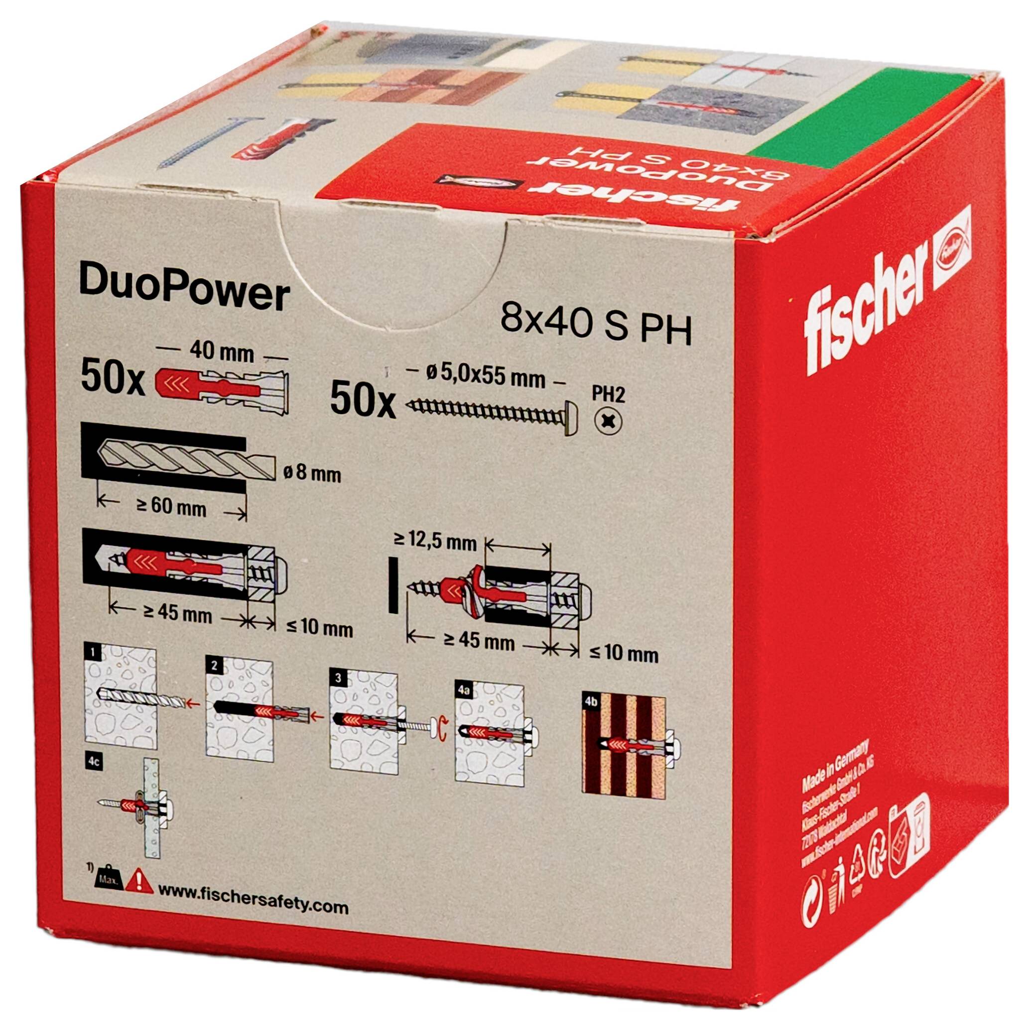 Fischer 535464 DUOPOWER 8x40 S PH LD 2-Komponenten-Dübel 40mm 8mm 50St.