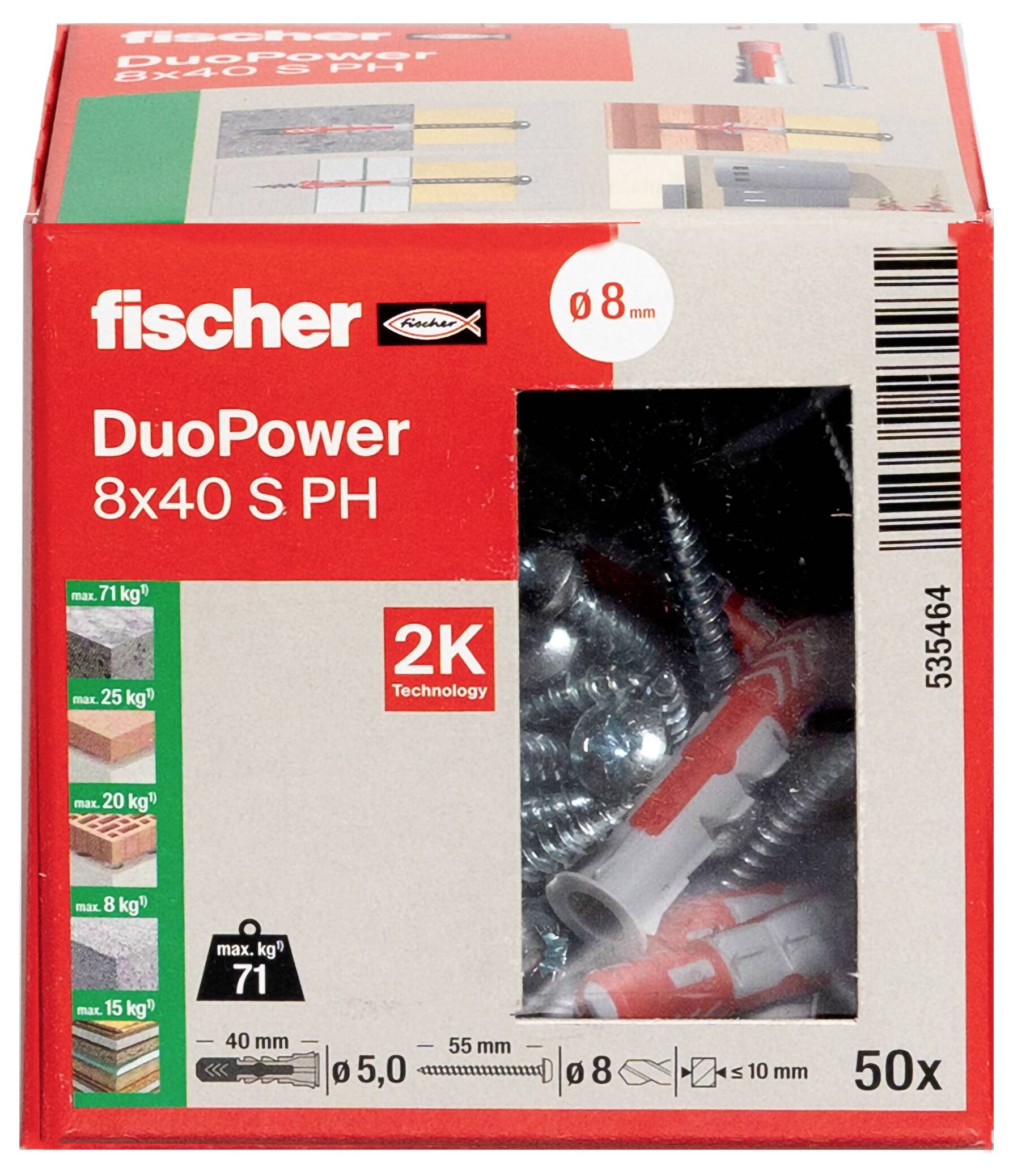 Fischer 535464 DUOPOWER 8x40 S PH LD 2-Komponenten-Dübel 40mm 8mm 50St.