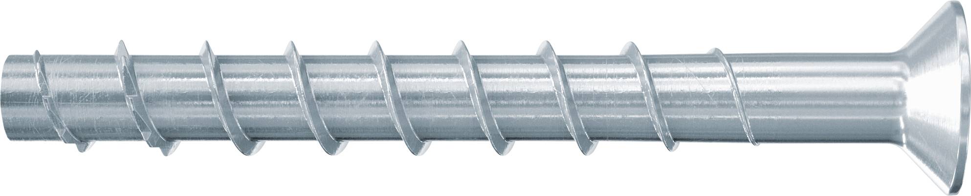 Metallschraubenanker mit breitem Senkkopf und Gewindestift, verwendet zum Befestigen von Materialien in Mauerwerk oder Beton.