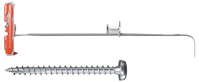 Ein Wirbelsäulenchirurgie-Instrument mit einer Stange und einer Klemmvorrichtung zusammen mit einer Metallschraube, die bei Wirbelsäulenfixierungsverfahren verwendet wird.