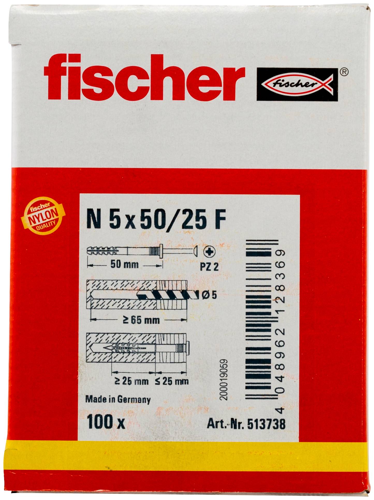 Fischer 513738 Nageldübel 50mm 5mm 100St.