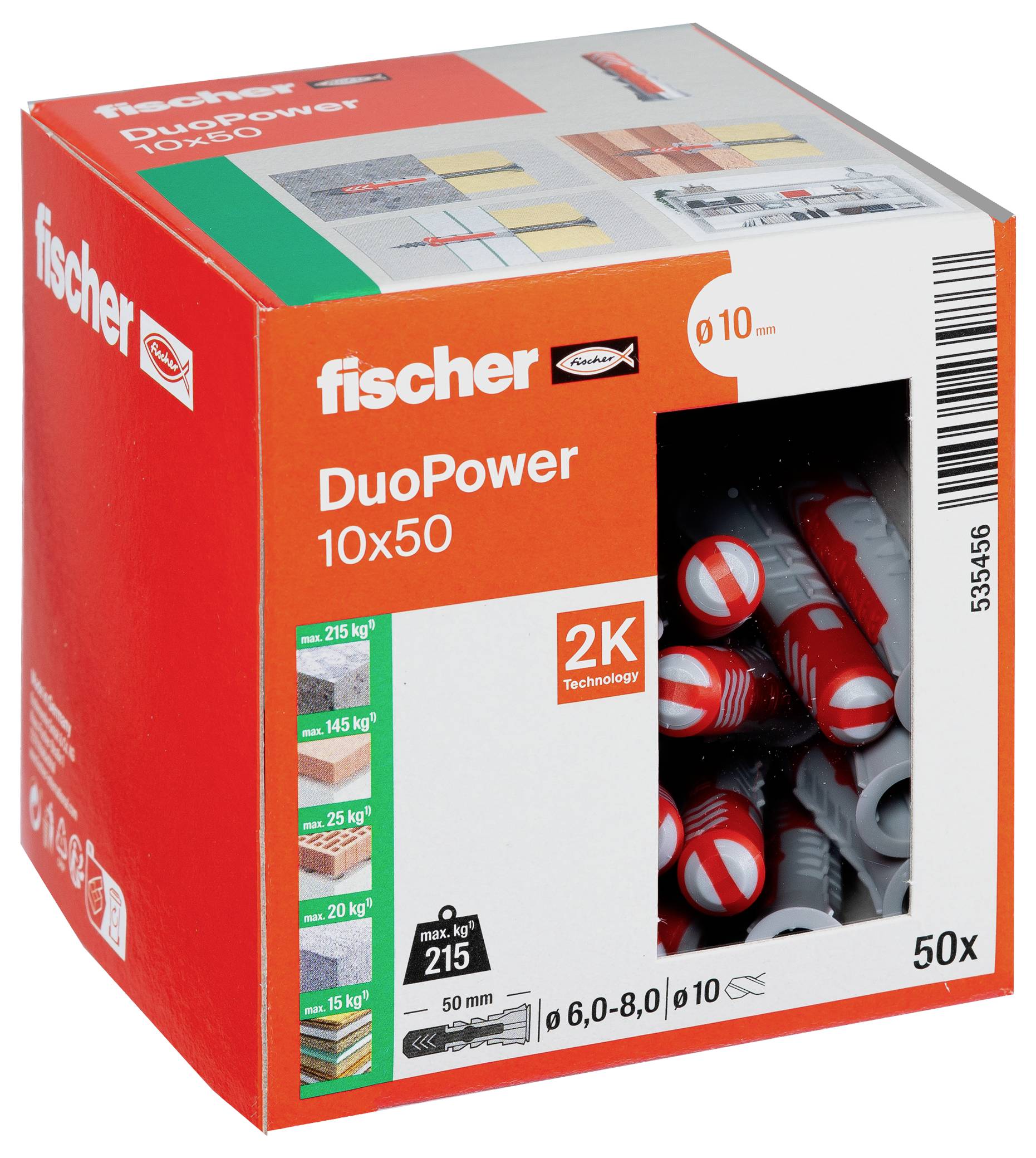 Fischer 535456 DUOPOWER 10x50 LD 2-Komponenten-Dübel 50mm 10mm 50St.