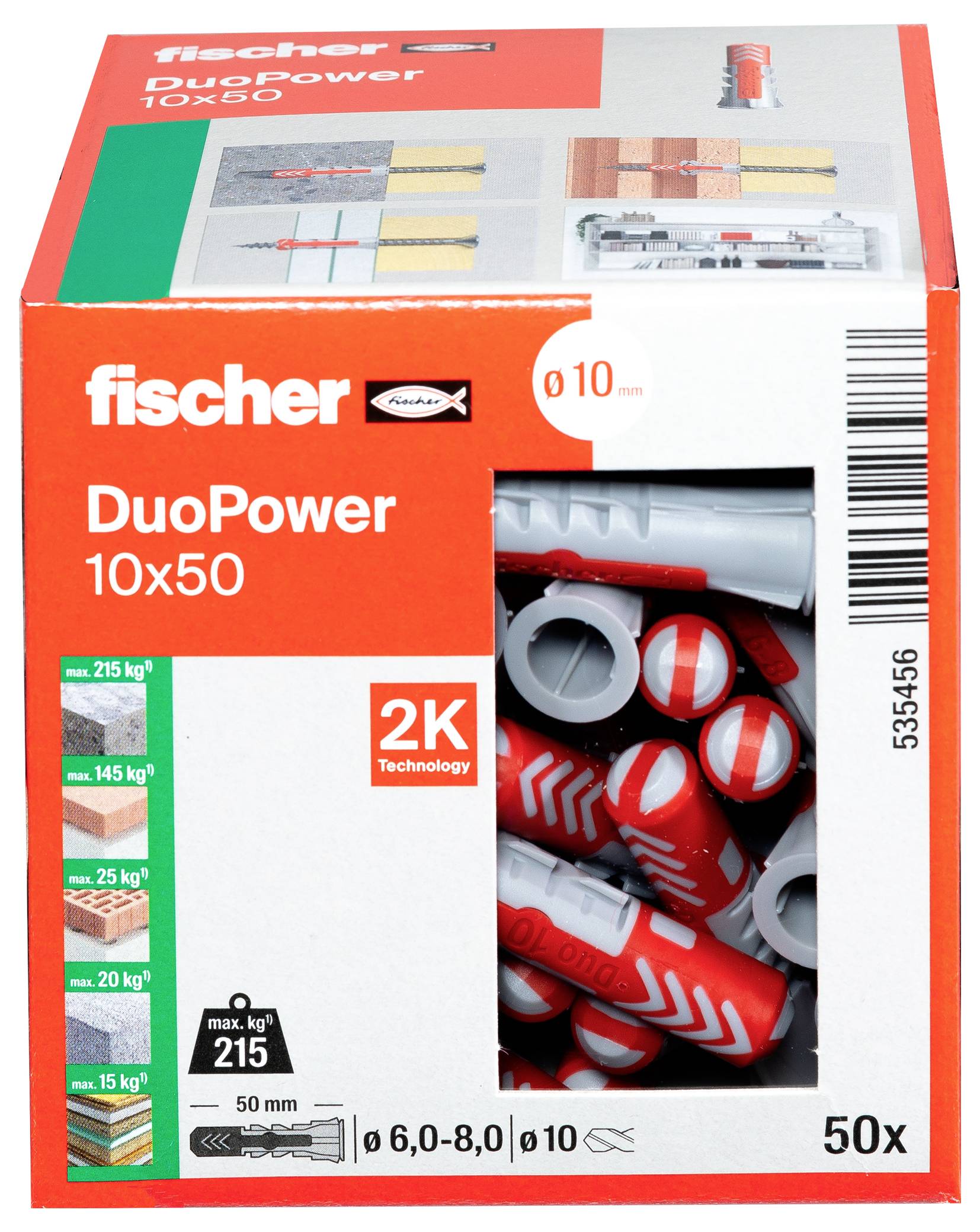 Fischer 535456 DUOPOWER 10x50 LD 2-Komponenten-Dübel 50mm 10mm 50St.