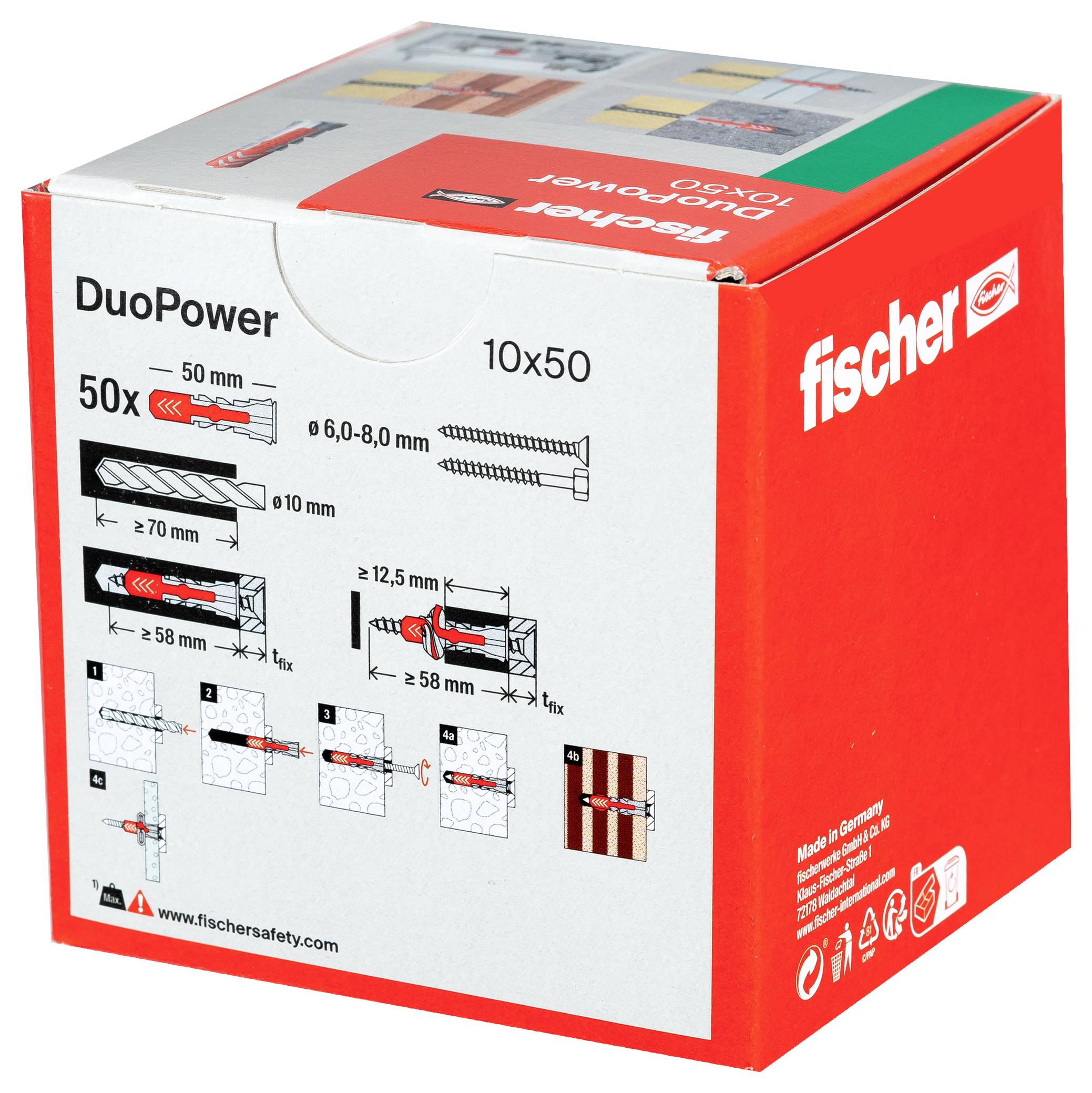 Fischer 535456 DUOPOWER 10x50 LD 2-Komponenten-Dübel 50mm 10mm 50St.