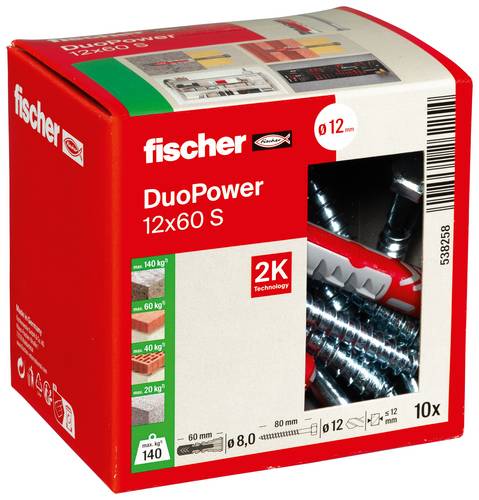 Fischer 538258 DUOPOWER 12x60 S LD 2-Komponenten-Dübel 60 mm 12 mm 10 St.