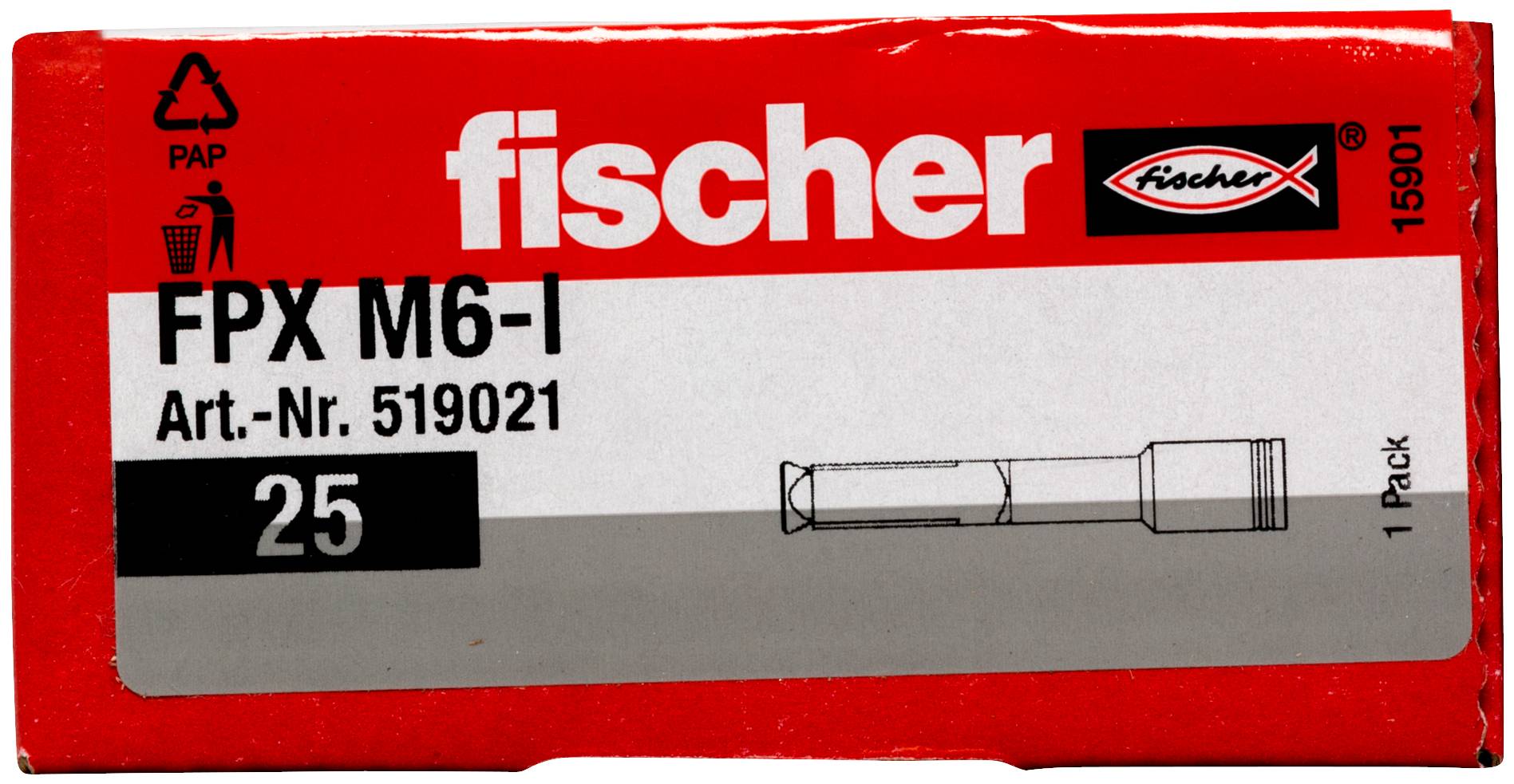 Fischer 519021 Porenbetonanker 75mm 10mm 25St.