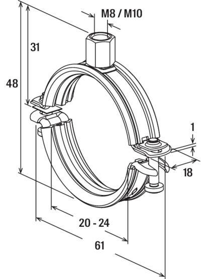 Fischer 539446 Rohrschelle FRS-L Universal 20-24 Rohrschelle 25St.