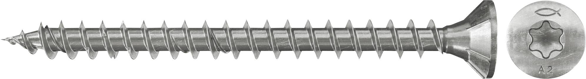 Metallschraube mit Phillips-/Kreuzschlitz-Antriebskopf in Seitenansicht, mit einer Nahaufnahme des Schraubenkopfes auf der rechten Seite.