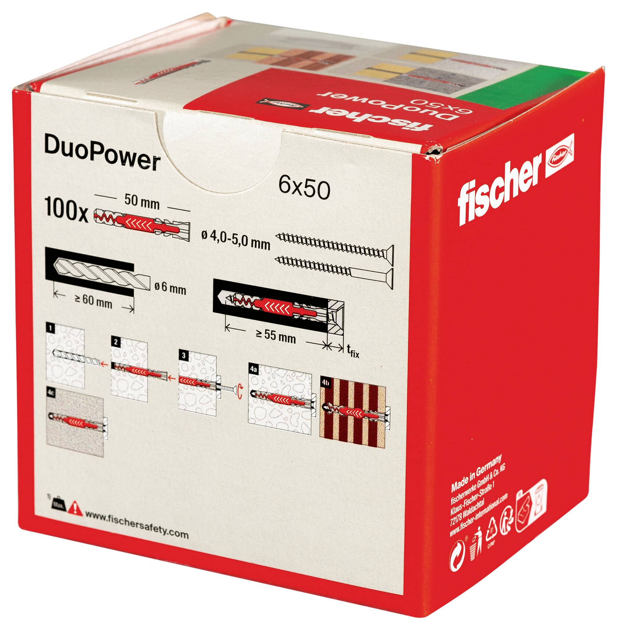 Fischer 538250 DUOPOWER 6x50 LD 2-Komponenten-Dübel 50mm 6mm 100St.