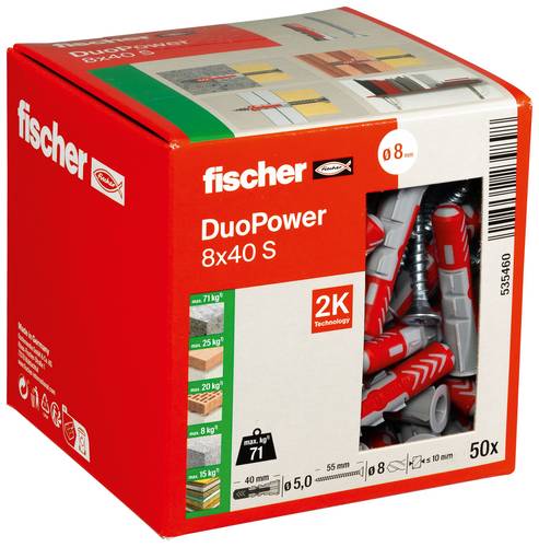 Fischer 535460 DUOPOWER 8x40 S LD 2-Komponenten-Dübel 40 mm 8 mm 50 St.