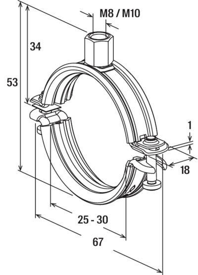 Fischer 539447 Rohrschelle FRS-L Universal 25-30 Rohrschelle 25 St.