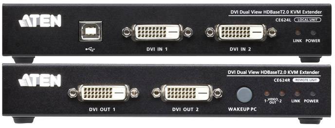 ATEN CE624-AT-G DVI, USB, RS232, Audio-Line-out, Mikrofon-Buchse Extender (Verlängerung) über Netzwerkkabel RJ45 150 m