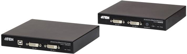 ATEN CE624-AT-G DVI, USB, RS232, Audio-Line-out, Mikrofon-Buchse Extender (Verlängerung) über Netzwerkkabel RJ45 150 m