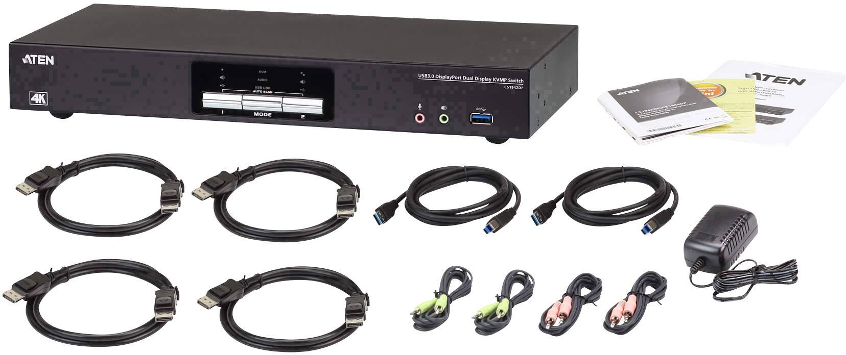 ATEN CS1942DP-AT-G KVM-Umschalter DisplayPort® 4096 x 2160 Pixel