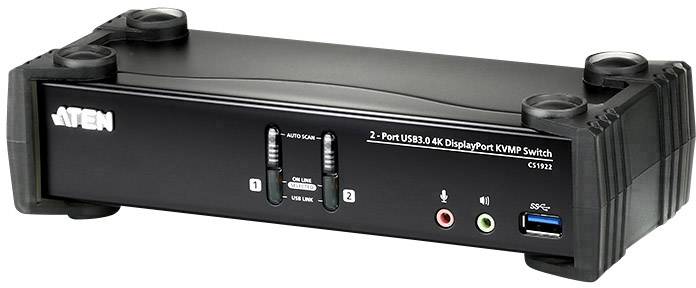 ATEN CS1922 2-Port USB 3.0 4K DisplayPort KVMP Switch, CS1922 mit Audio, USB, Desktop