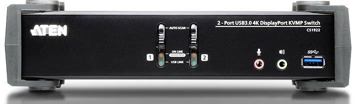 ATEN CS1922 2-Port USB 3.0 4K DisplayPort KVMP Switch, CS1922 mit Audio, USB, Desktop