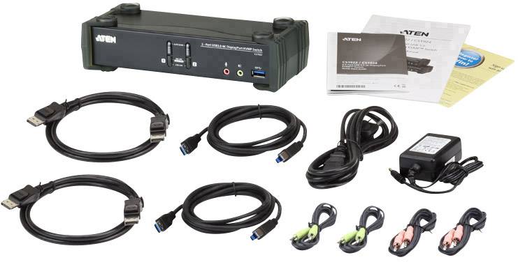 ATEN CS1922 2-Port USB 3.0 4K DisplayPort KVMP Switch, CS1922 mit Audio, USB, Desktop
