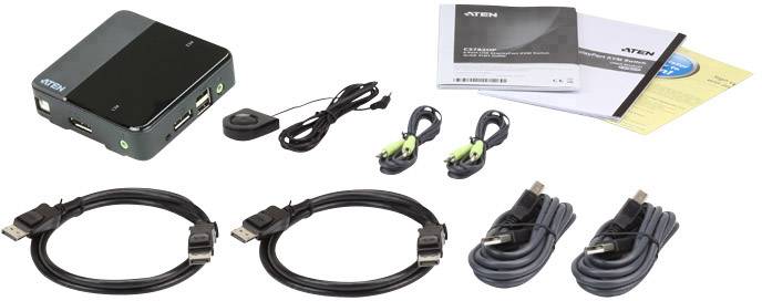 ATEN CS782DP 2-Port-USB-DisplayPort-KVM-Switch mit 4K-UHD-Unterst�tzung