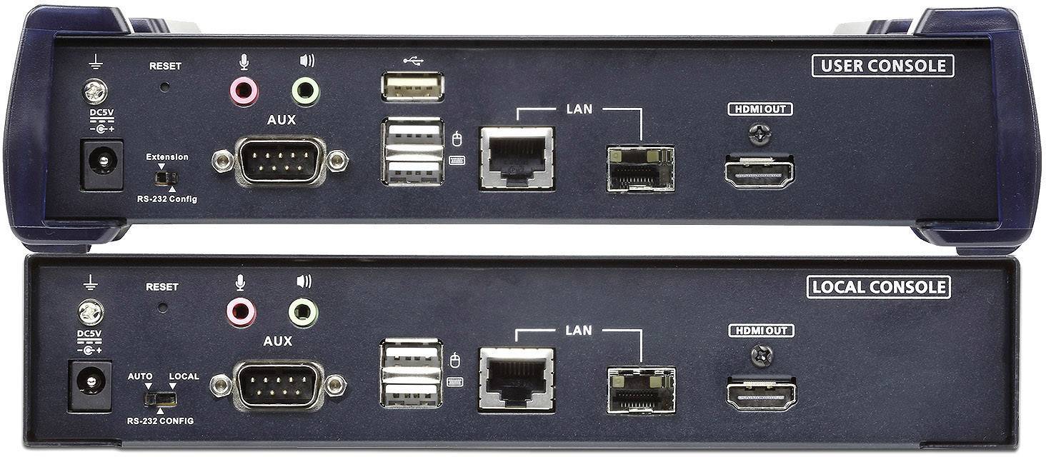 ATEN KE8952-AX HDMI®, USB, RS232, Audio-Line-out, Mikrofon-Buchse Extender (Verlängerung) über Netzwerkkabel RJ45, über