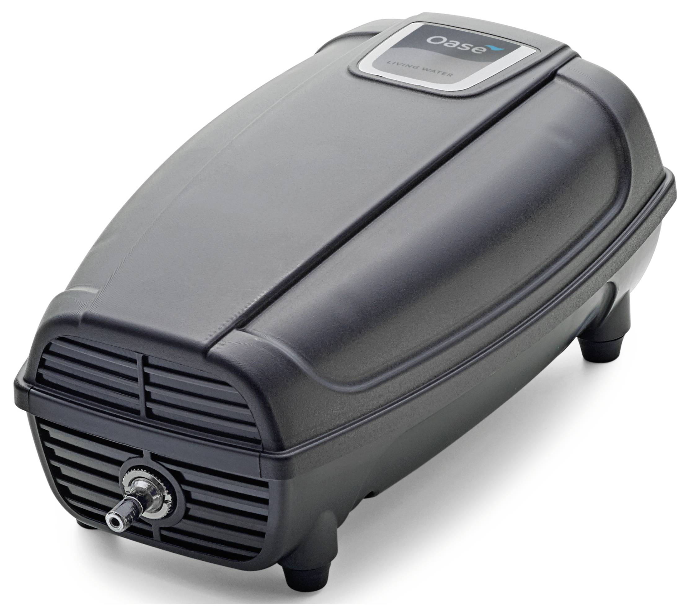 Wasserpumpe 'Aquarius Eco Expert', ein schwarzes, schlankes, rechteckiges Gerät mit Auslassdüse, entwickelt für effizientes Gartenwassermanagement.