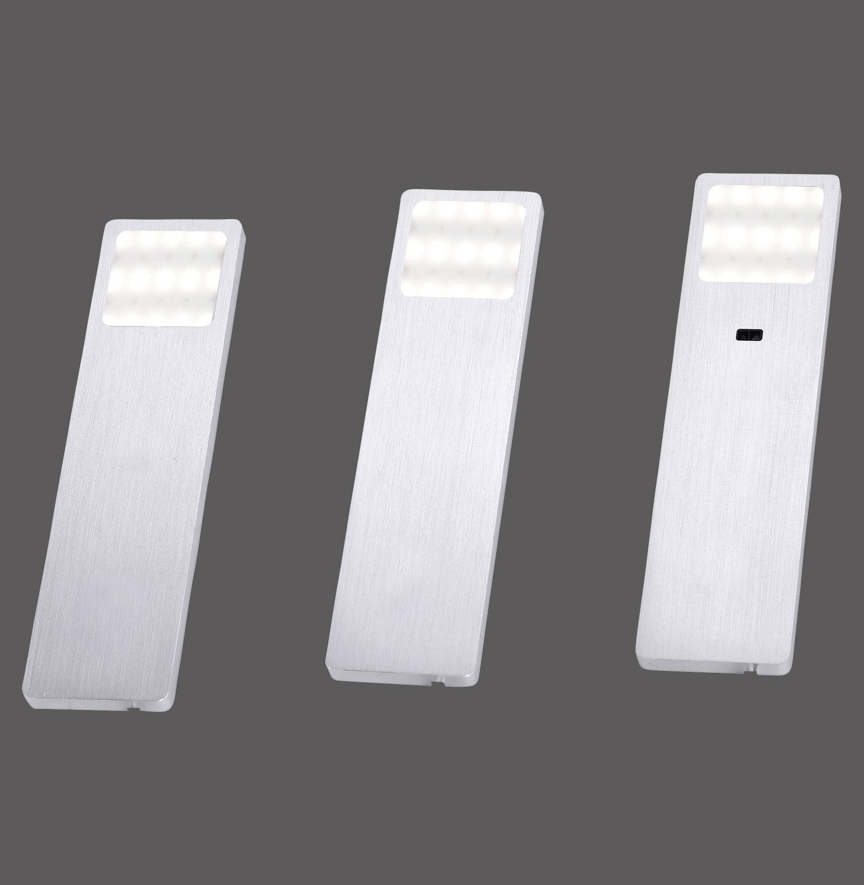 Paul Neuhaus 1120-95-3 HELENA LED-Unterbauleuchte 3er Set 6W Warmweiß Aluminium (gebürstet)