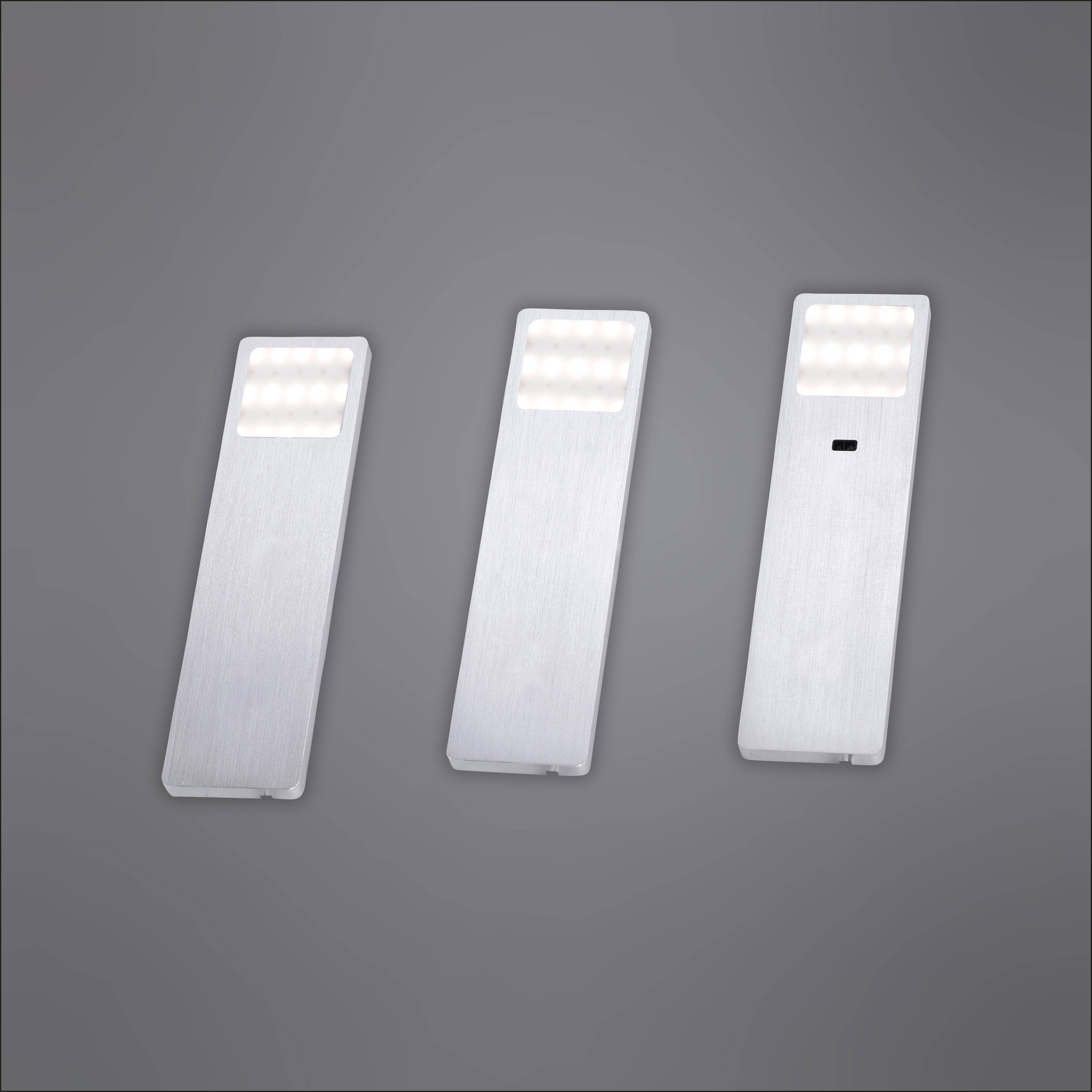 Paul Neuhaus 1120-95-3 HELENA LED-Unterbauleuchte 3er Set 6W Warmweiß Aluminium (gebürstet)