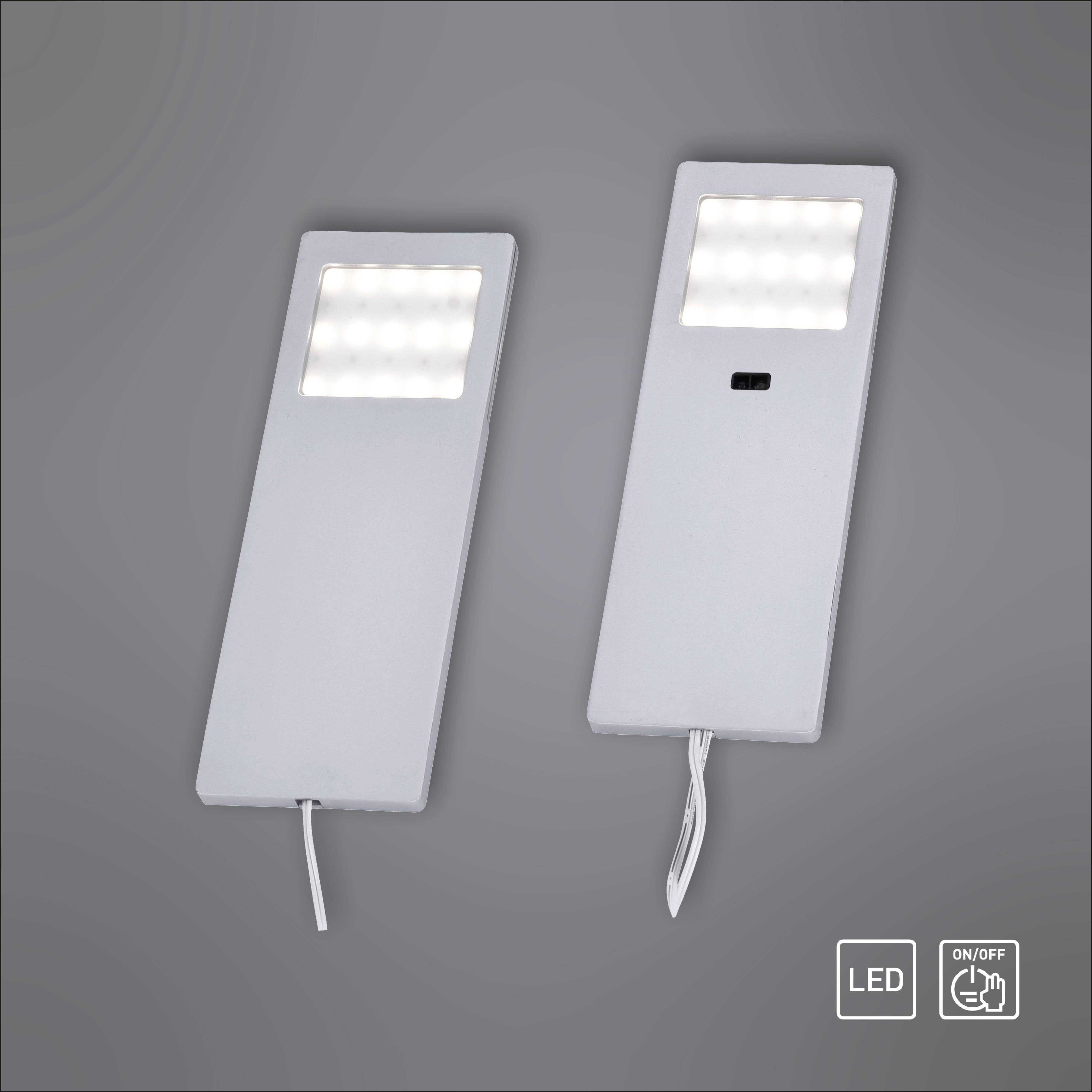 Paul Neuhaus HELENA LED-Unterbauleuchte 2er Set LED LED fest eingebaut 4W Warmweiß Aluminium