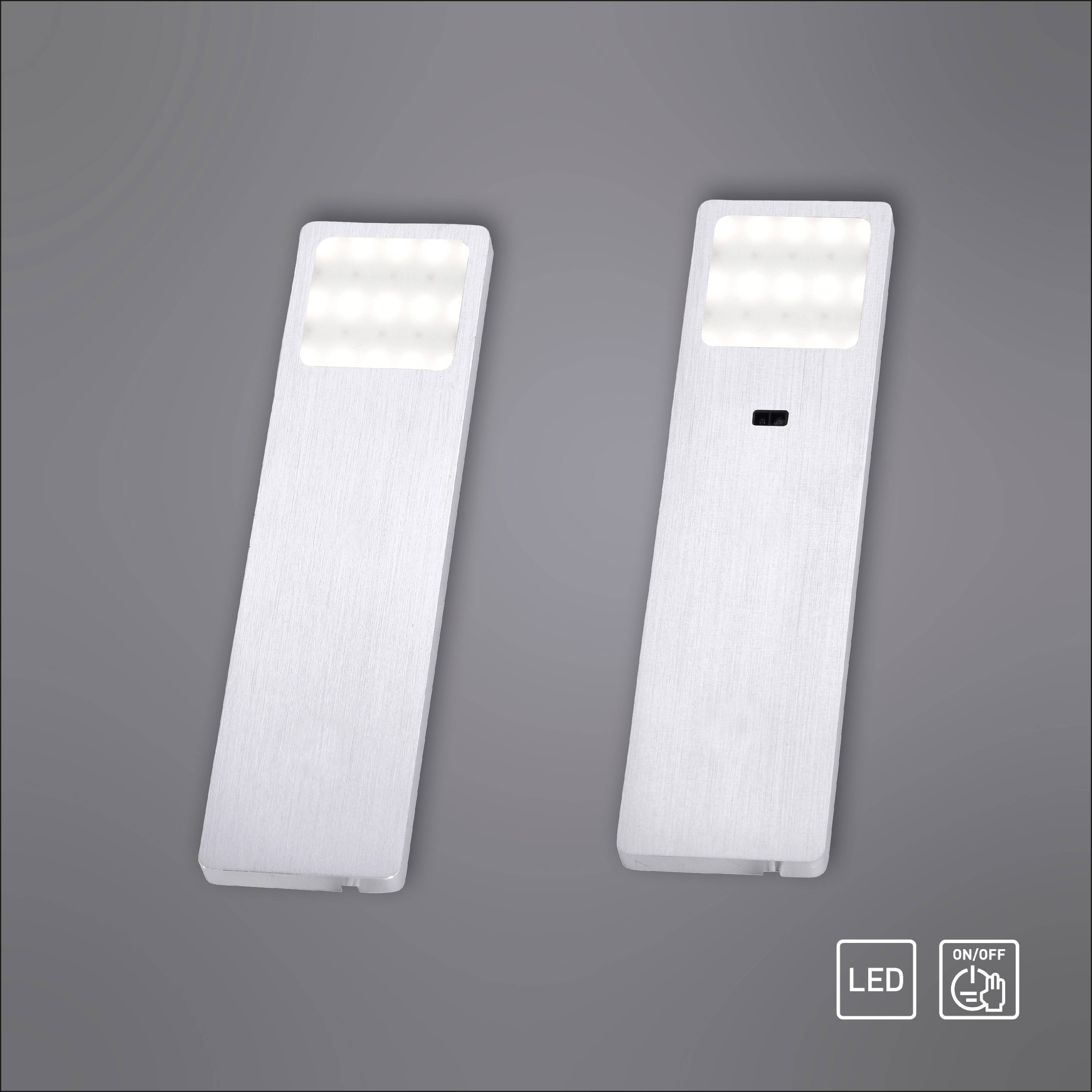 Paul Neuhaus HELENA LED-Unterbauleuchte 2er Set LED LED fest eingebaut 4W Warmweiß Aluminium (gebürstet)