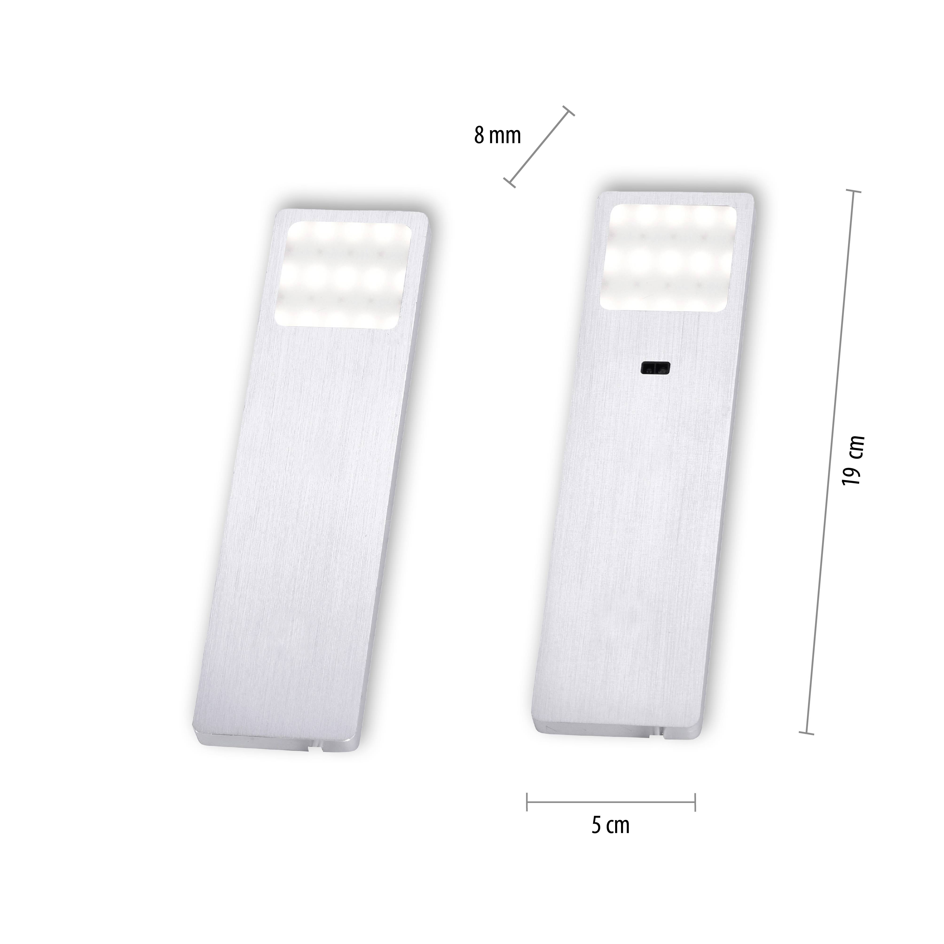 Paul Neuhaus HELENA LED-Unterbauleuchte 2er Set LED LED fest eingebaut 4W Warmweiß Aluminium (gebürstet)