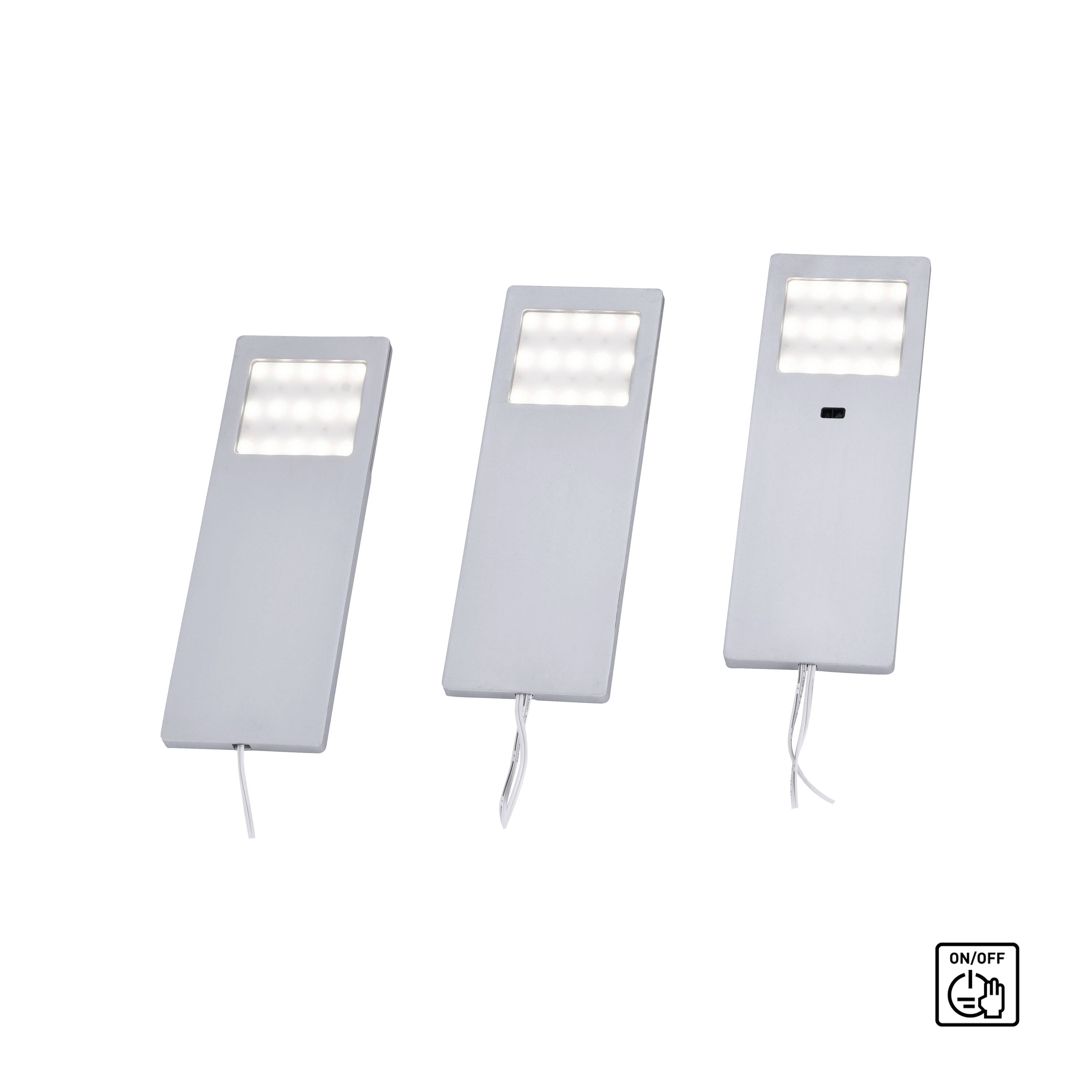 Paul Neuhaus HELENA LED-Unterbauleuchte 3er Set LED LED fest eingebaut 6W Warmweiß Aluminium