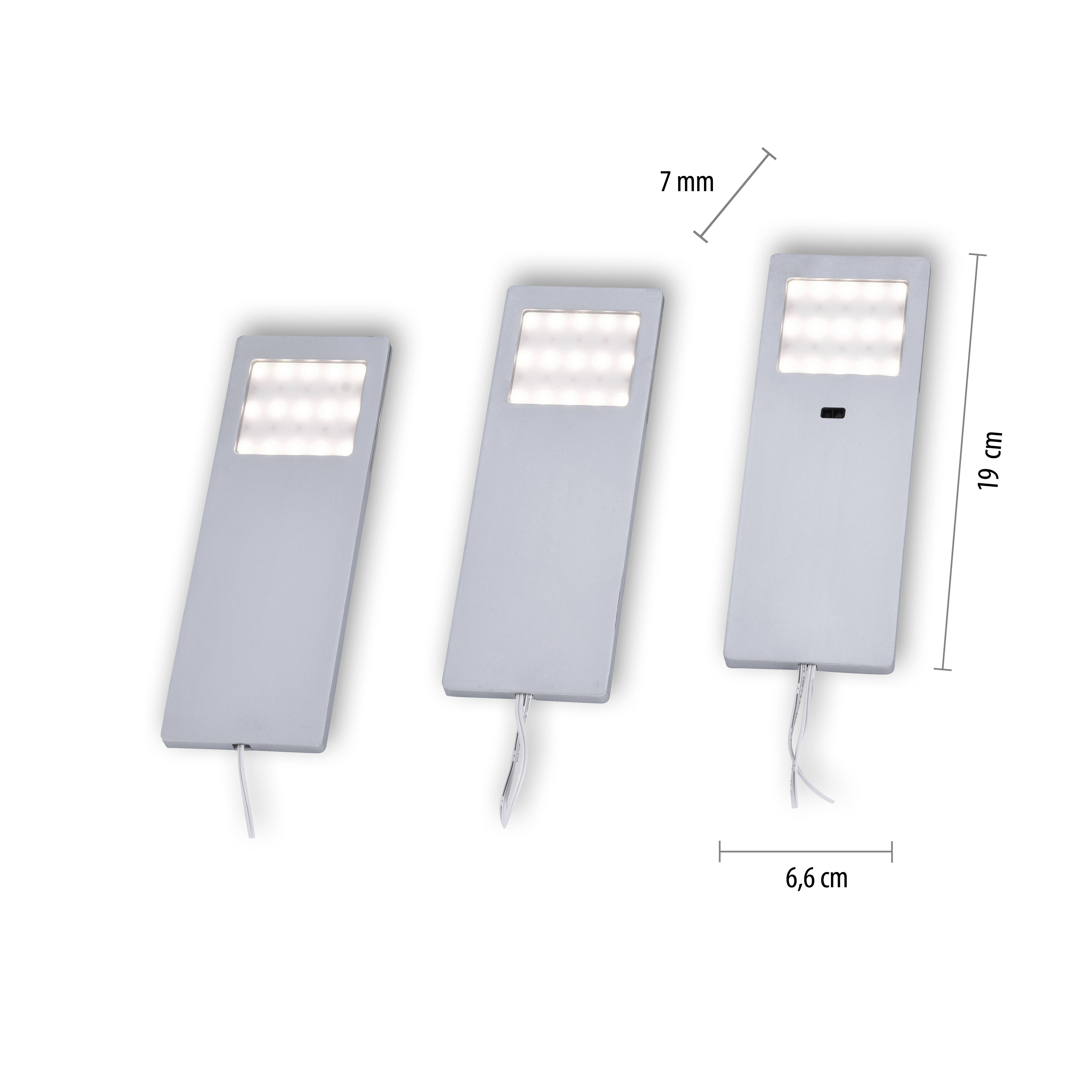 Paul Neuhaus HELENA LED-Unterbauleuchte 3er Set LED LED fest eingebaut 6W Warmweiß Aluminium