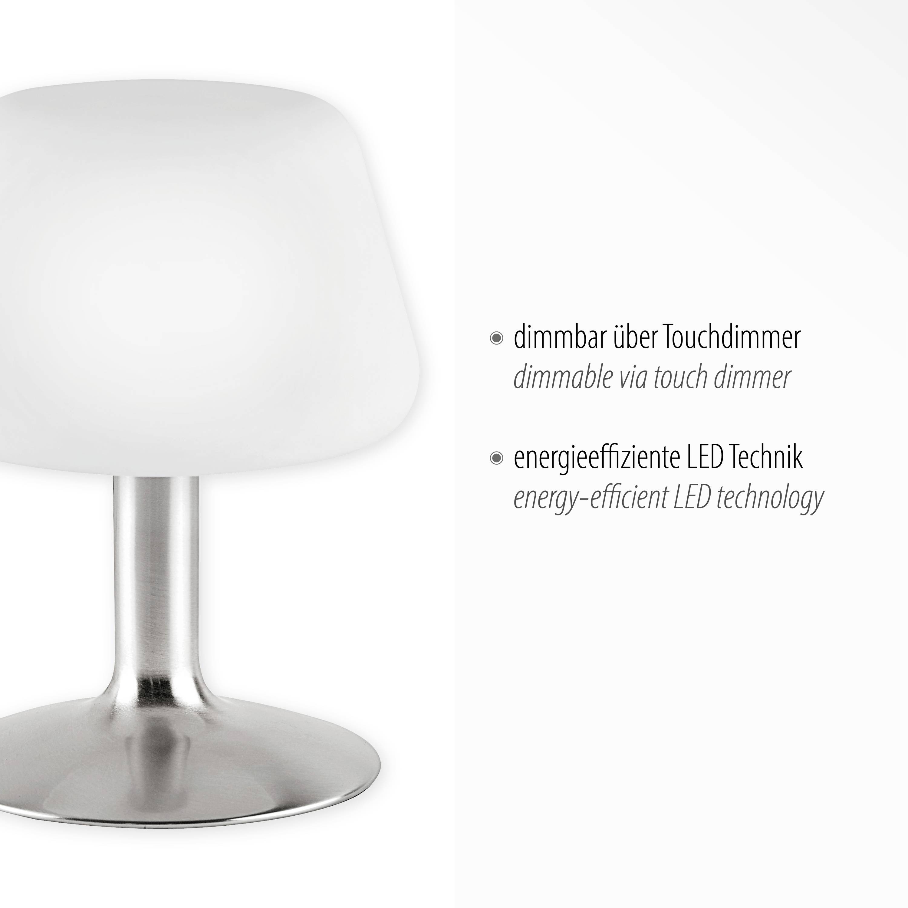 Paul Neuhaus TILL 4078-55 Nachttischlampe LED G9 3W Warmweiß Edelstahl (gebürstet)