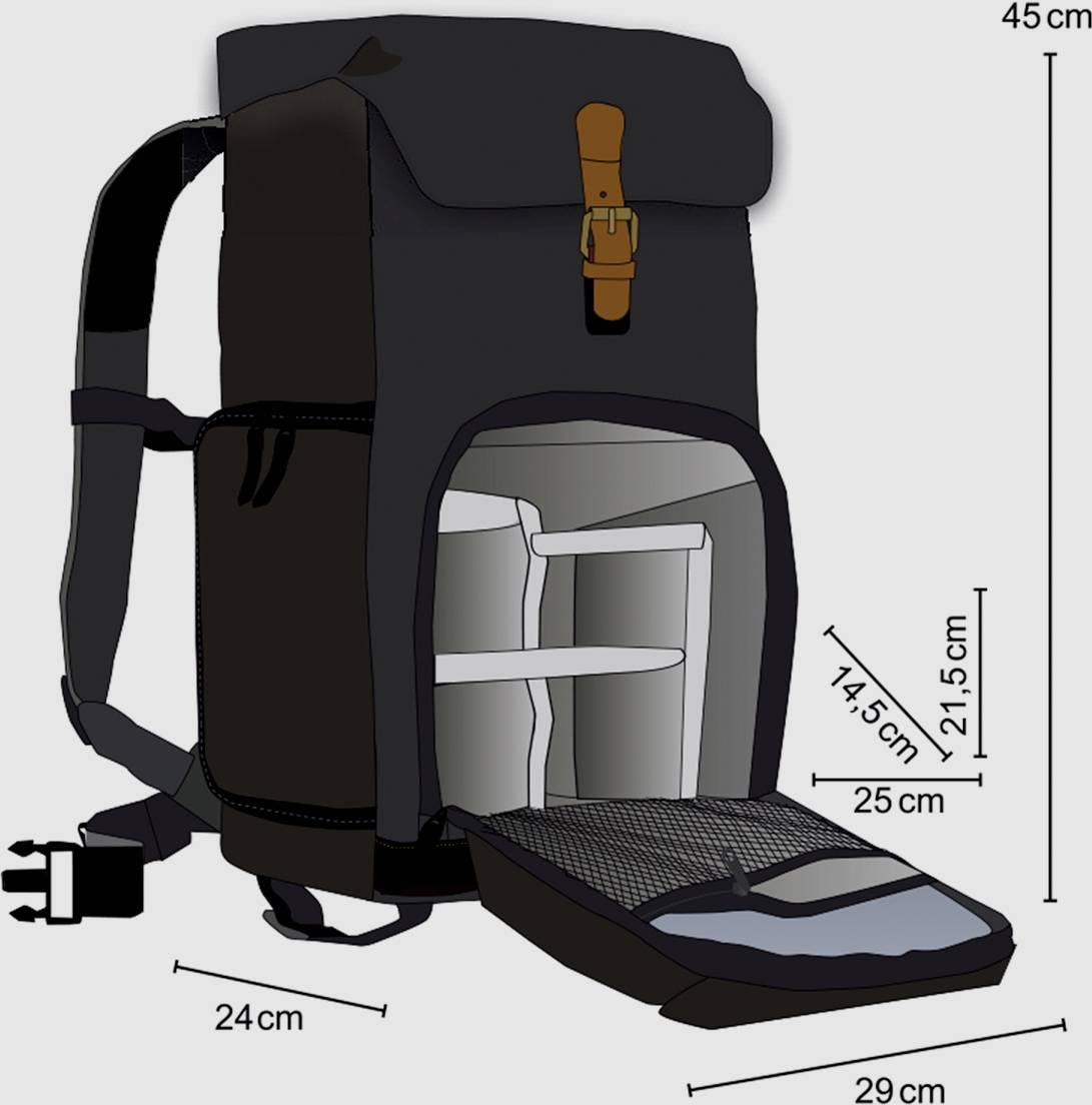 Mantona 21502 Rucksack Innenmaß (B x H x T)=250 x 390 x 145 mm Regenschutz