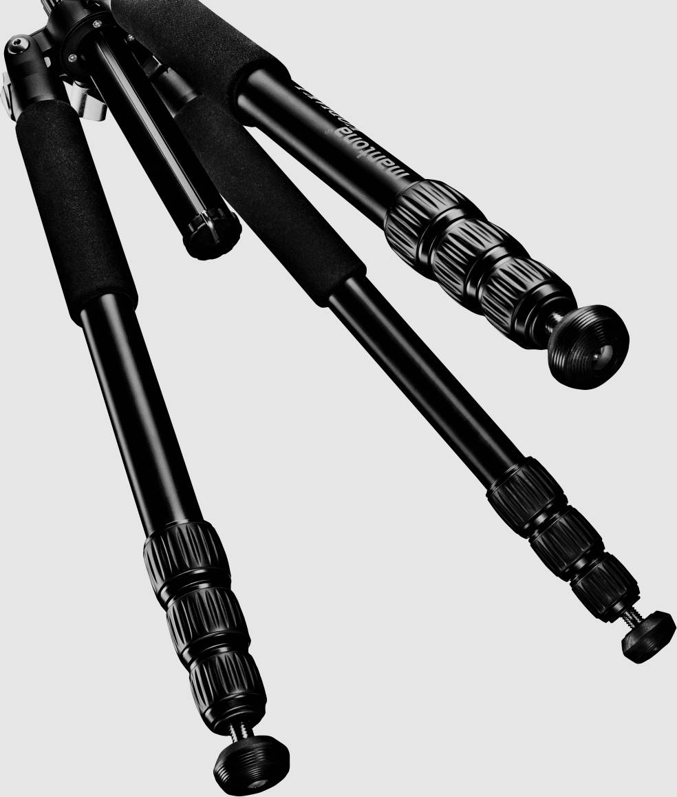 Mantona 21475 Dreibeinstativ Arbeitshöhe=80 - 1800 mm Schwarz, Grau Wasserwaage