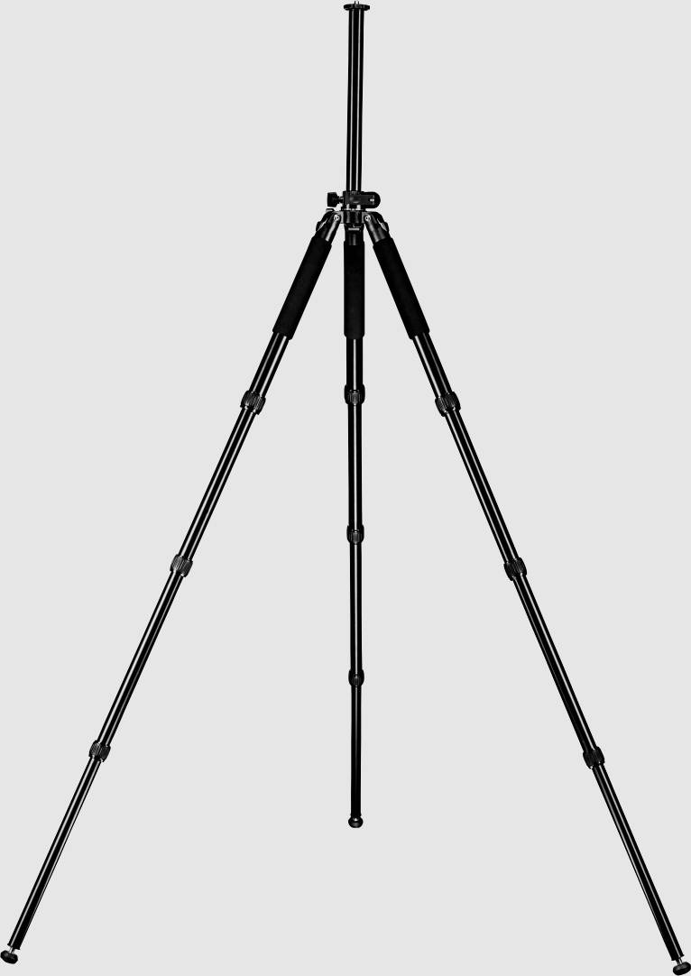 Mantona 21475 Dreibeinstativ Arbeitshöhe=80 - 1800 mm Schwarz, Grau Wasserwaage