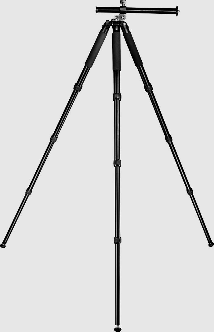 Mantona 21475 Dreibeinstativ Arbeitshöhe=80 - 1800 mm Schwarz, Grau Wasserwaage