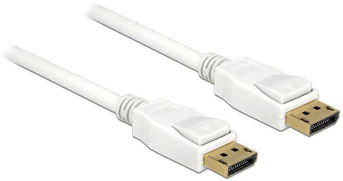 Delock DisplayPort Anschlusskabel DisplayPort Stecker, DisplayPort Stecker 1.00 m Weiß 84876 vergoldete Steckkontakte DisplayPort-Kabel