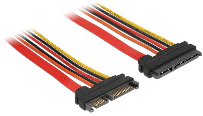 Delock Festplatten Verlängerungskabel [1x SATA-Kombi-Stecker 7+15pol. - 1x SATA-Kombi-Buchse 7+15pol.] 1.00 m Schwarz, Rot, Gelb, Orange