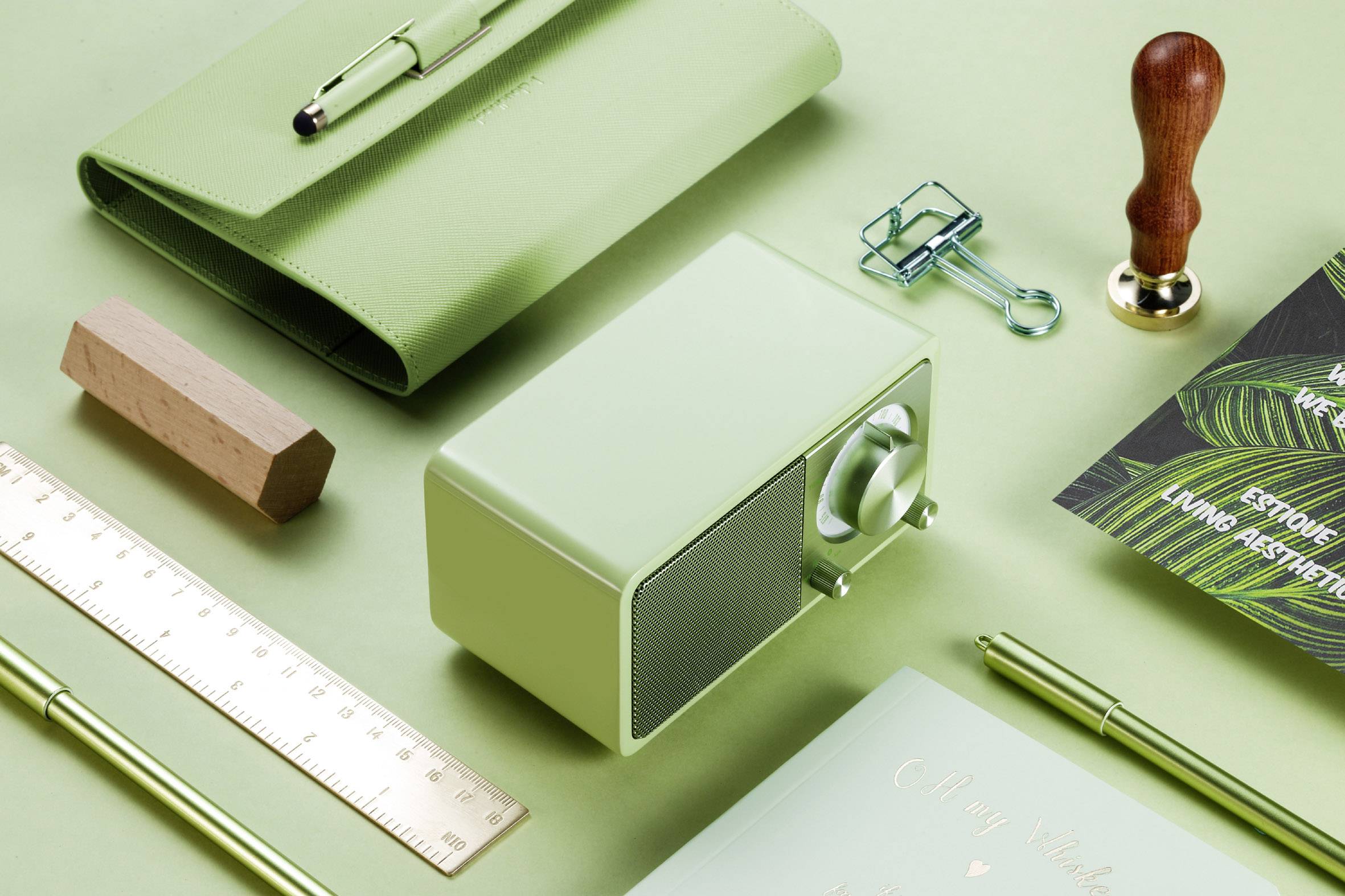 Sangean WR-7 Genuine Mini Tischradio UKW Bluetooth® wiederaufladbar Grün