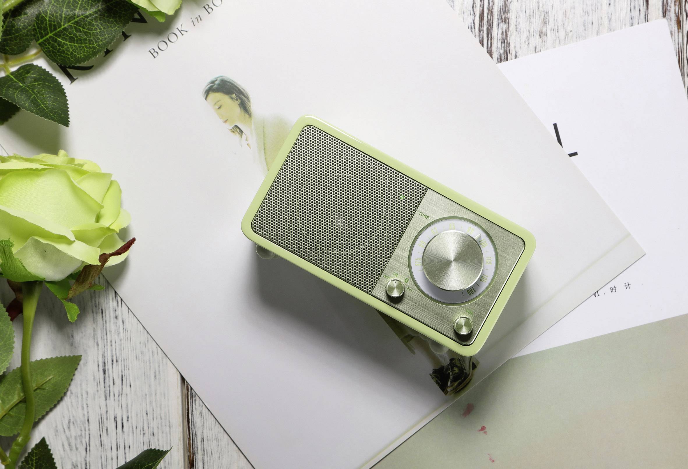 Sangean WR-7 Genuine Mini Tischradio UKW Bluetooth® wiederaufladbar Grün