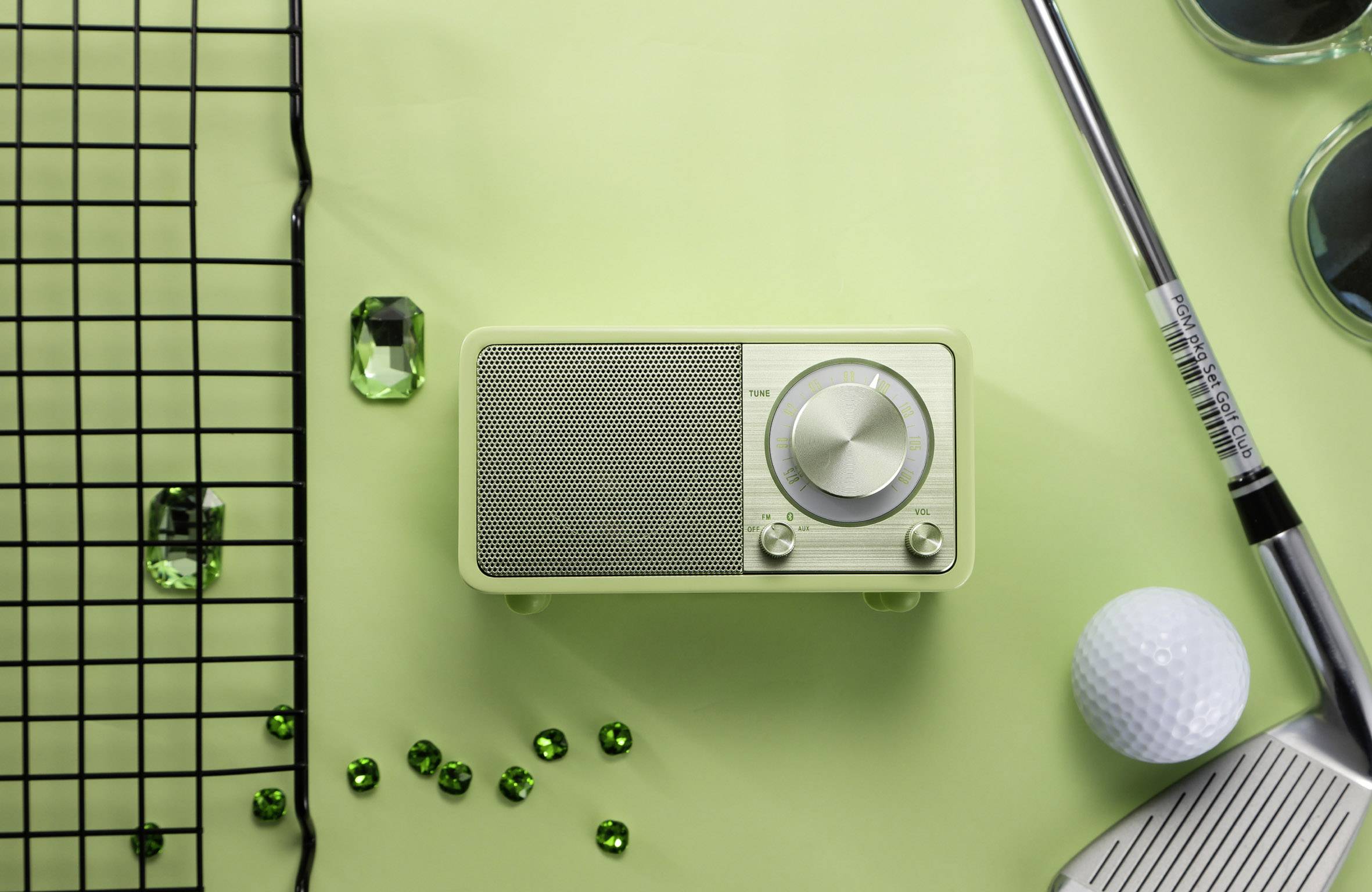 Sangean WR-7 Genuine Mini Tischradio UKW Bluetooth® wiederaufladbar Grün