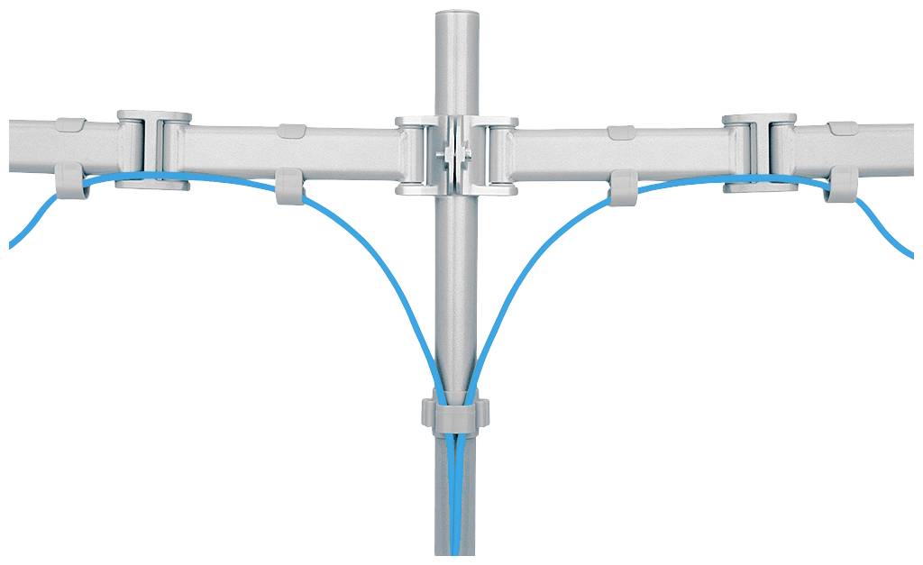 Neomounts NM-D135DSILVER 2fach Monitor-Tischhalterung 25,4cm (10") - 76,2cm (30") Neigbar, Schwenkbar Silber