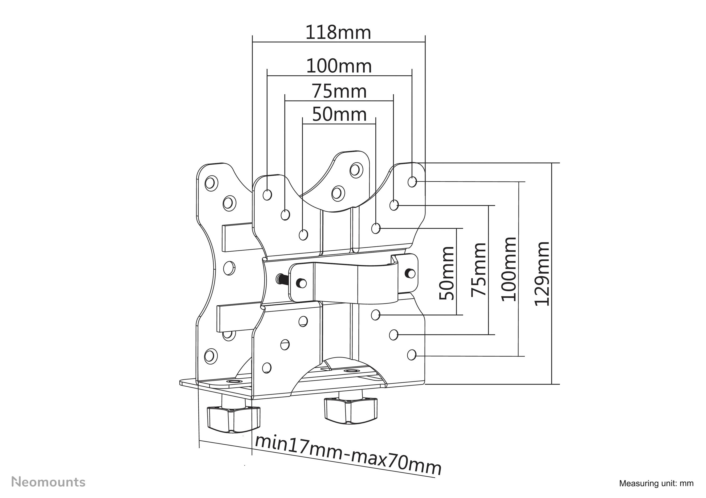 Universelle Thin Client-Halterung Befestigung an VESA 50 75 100 oder einer Stange 5KG