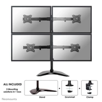 Neomounts NM-D335D4BLACK 4fach Monitor-Tischhalterung 25,4cm (10") - 68,6cm (27") Neigbar, Schwenkbar Schwarz Neomounts NM-D335D4BLACK 4fach Monitor-Tischhalterung 25,4cm (10") - 68,6cm (27") Neigbar, Schwenkbar Schwarz