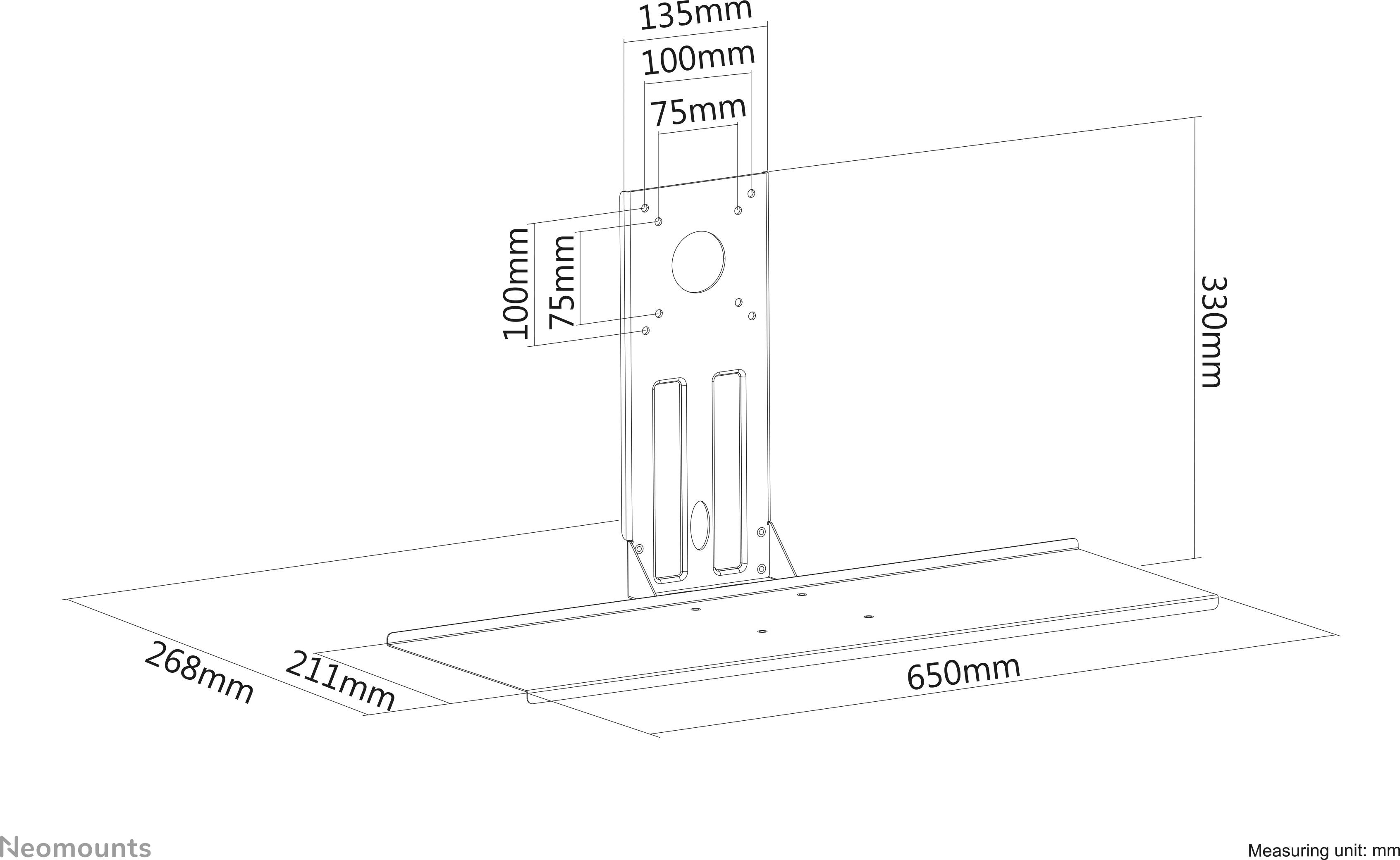 Neomounts Tastatur und Maus-Halterung Passend für Serie (Halter): Universal Schwarz