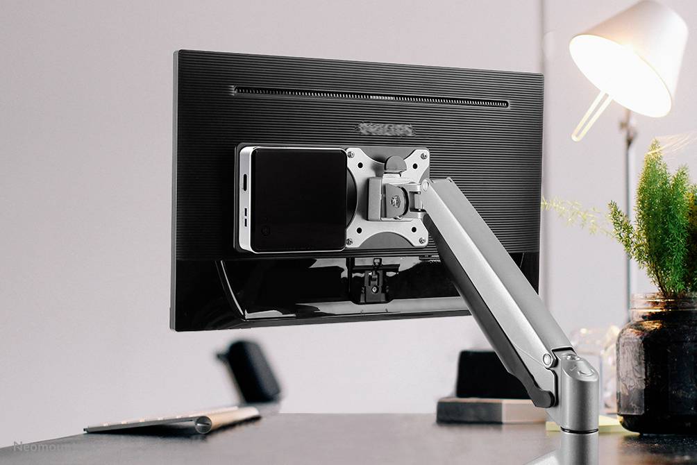 Neomounts Montagehalterung 75 x 75mm VESA-Standard, 100 x 100mm VESA-Standard THINCLIENT-01 THINCLIENT-01 Schwarz Belastbar