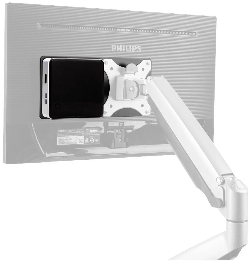 Neomounts Montagehalterung 75 x 75mm VESA-Standard, 100 x 100mm VESA-Standard THINCLIENT-01 THINCLIENT-01 Schwarz Belastbar