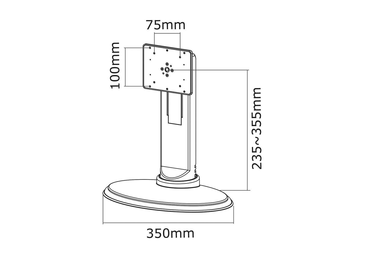 Neomounts FPMA-D875BLACK 1fach Monitor-Standfuß 25,4 cm (10") - 68,6 cm (27") Höhenverstellbar, Neigbar, Schwenkbar